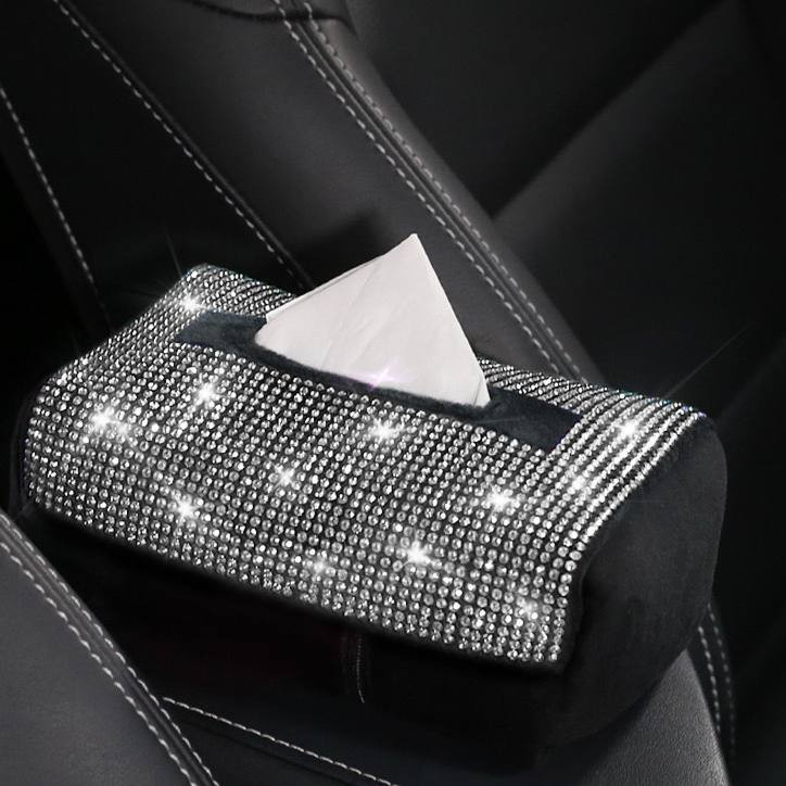 کاور دستمال ماشین چرمی فول نگین💎