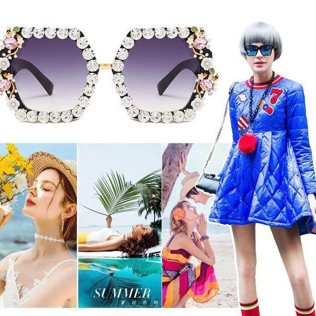 عینک فول نگین کریستالی ویکتوریا💎