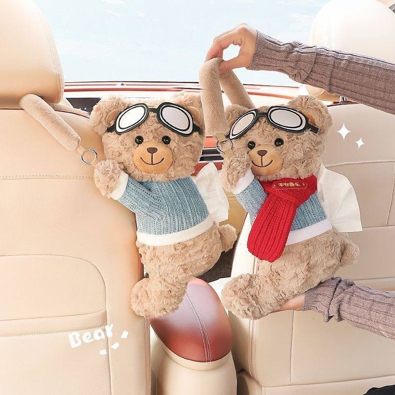 کاور دستمال ماشین خرسی لباس آبی🧸💙🍯