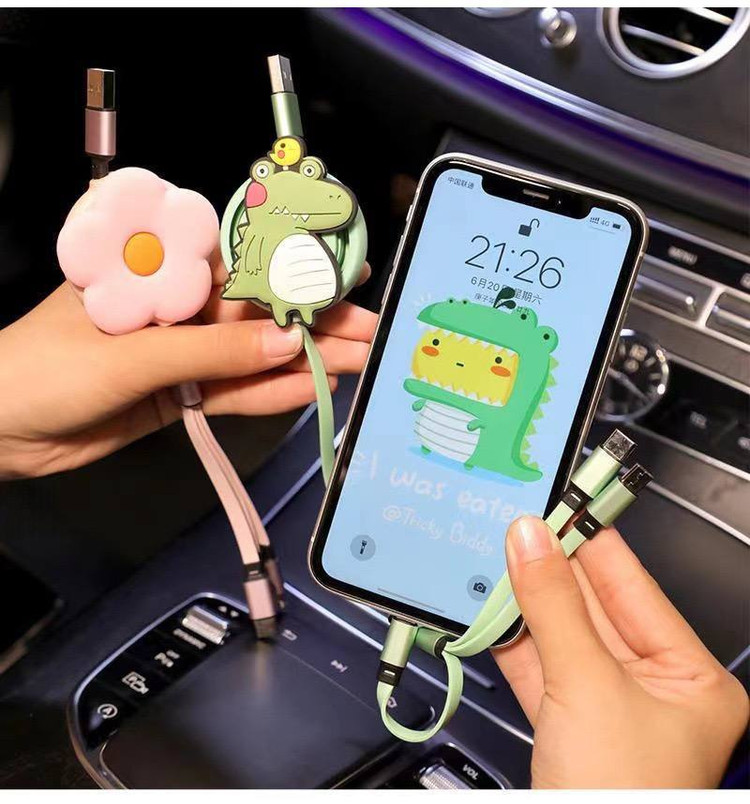 کابل شارژ چند کاره عروسکی پاپیونی«رنگ بندی»🎀🔋