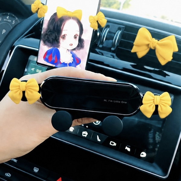 هولدر موبایل ماشین پاپیونی زرد🐥🍋🍯