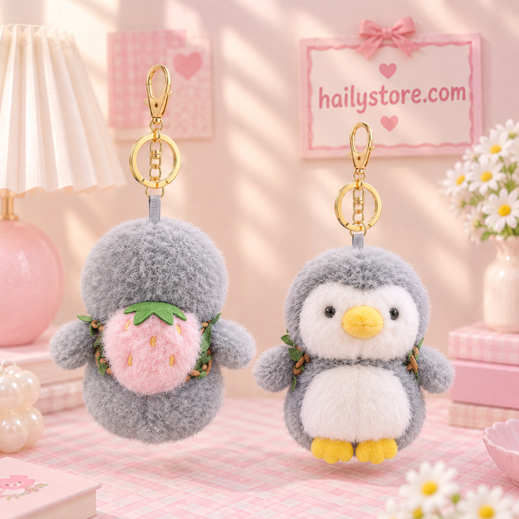 جاکلیدی و آویز عروسکی مدل پنگوئن کولهدار 🐧🎒
