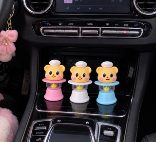 رو کنسولی خرسی فانوسی چراغدار خرسی✨🚘🧸