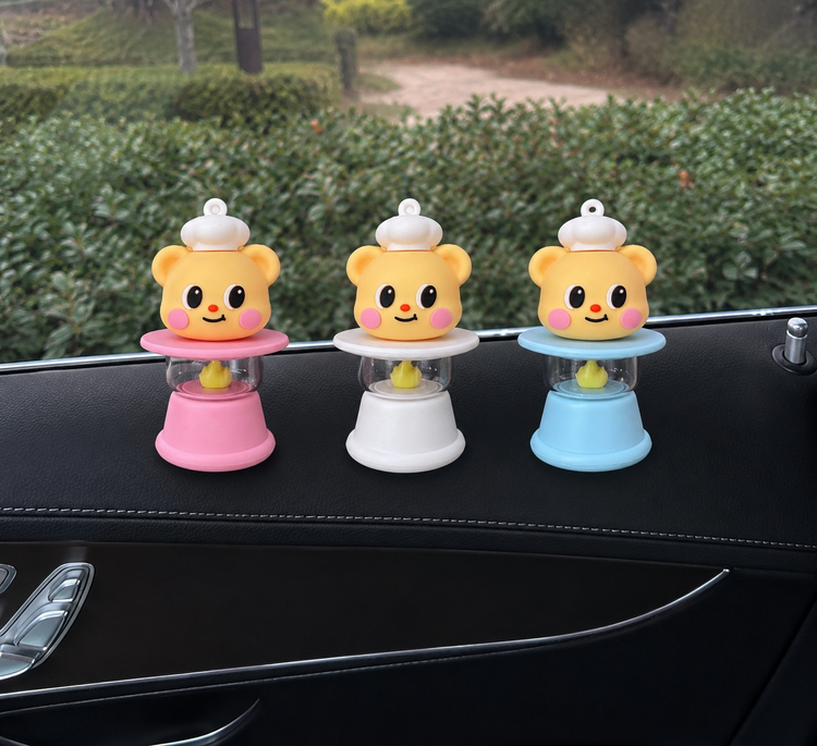رو کنسولی خرسی فانوسی چراغدار خرسی✨🚘🧸