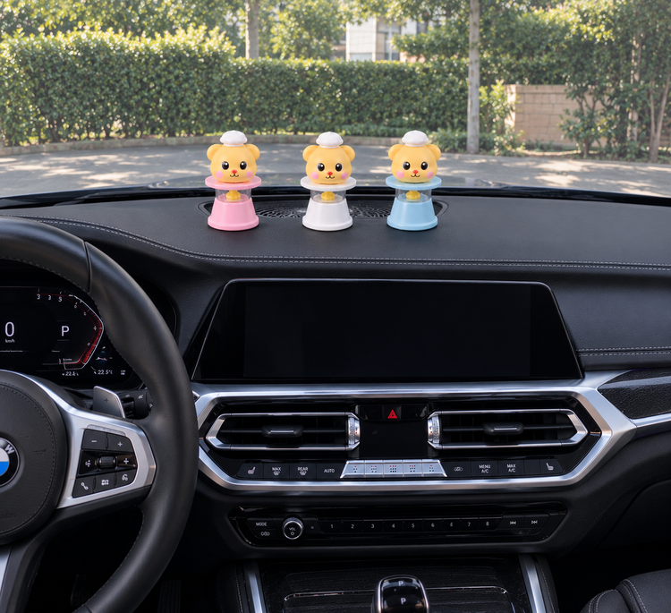 رو کنسولی خرسی فانوسی چراغدار خرسی✨🚘🧸