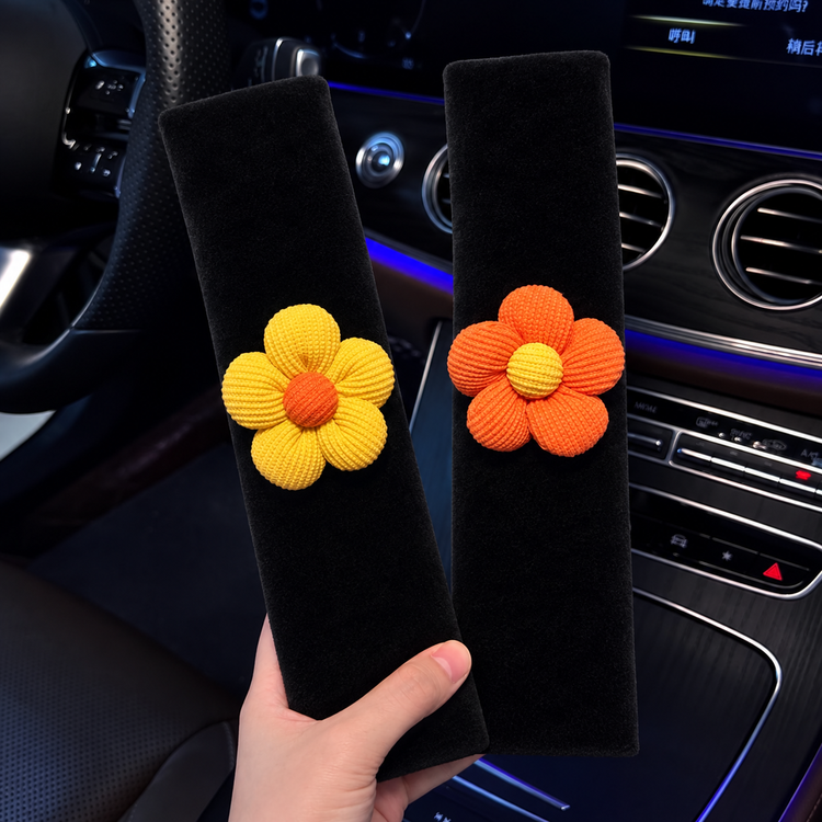 روکش کمربند ماشین با گلهای سهبعدی رنگی🌸🚘