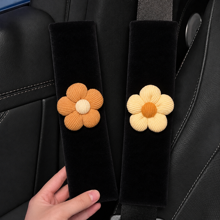 روکش کمربند ماشین با گلهای سهبعدی رنگی🌸🚘