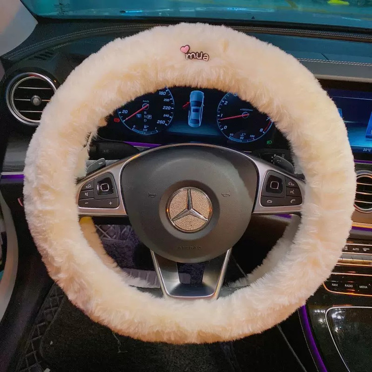 کاور فرمان پشمی نرم و سافت سفید ☁️🚘